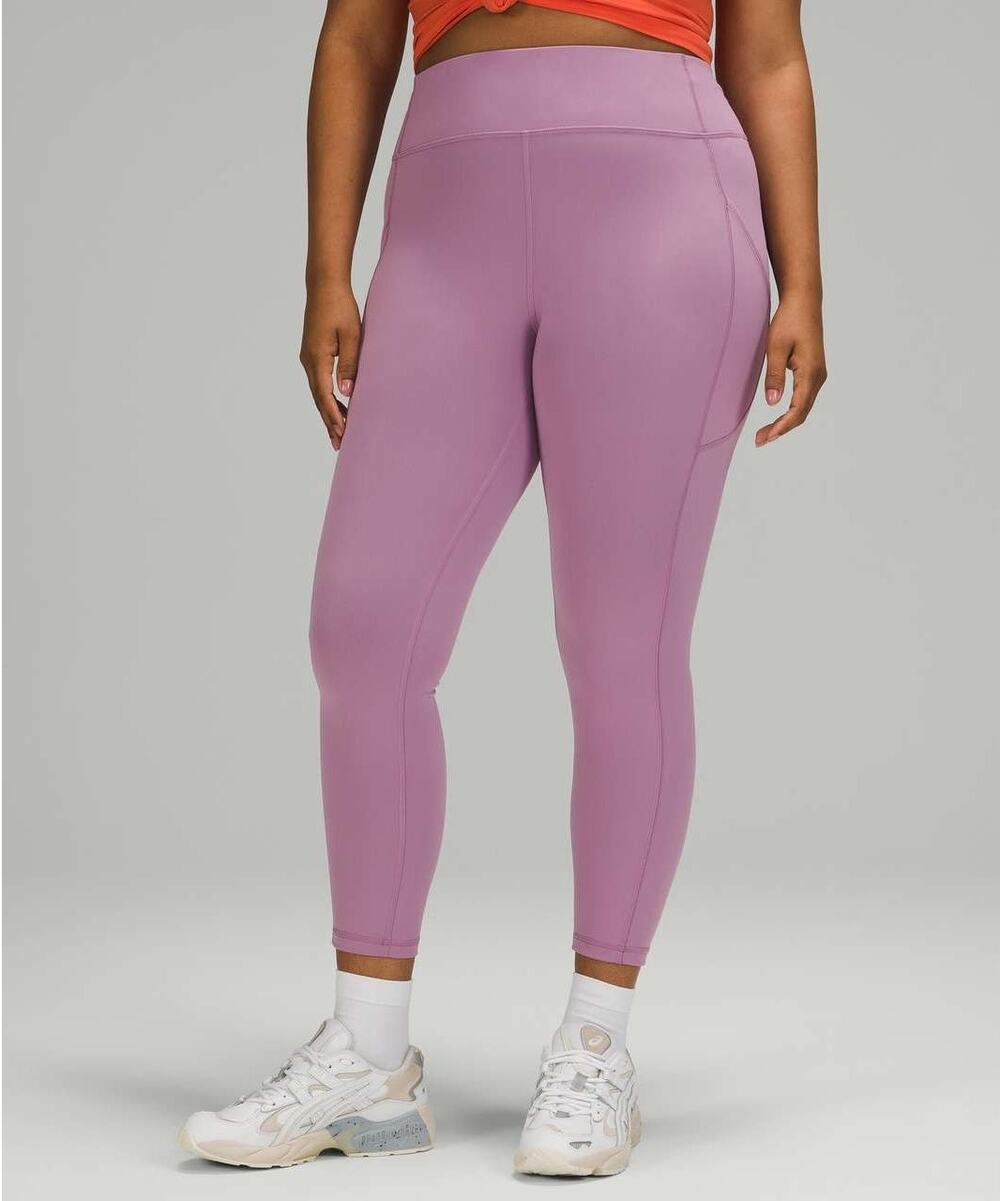 Lululemon Invigorate High-Rise Leggings Pockets Size 6 Pink Jubilee Yoga Pilates